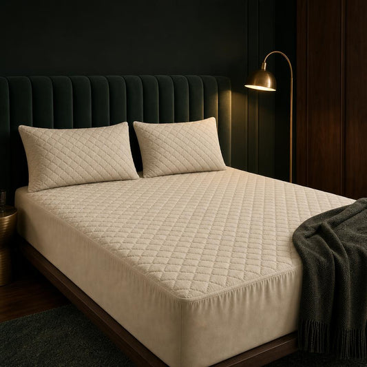 Combo Protector de Colchón 80% Impermeable + Protectores de Almohada